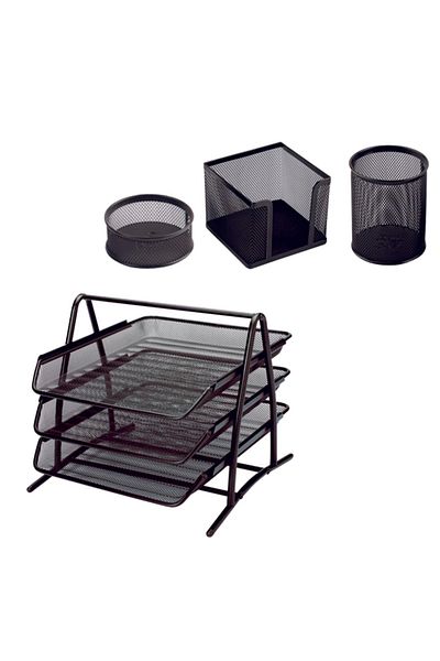Mimaks Metal Office Set Ms-6 Document Rack Pen Holder Paper Clip Paper Holder
