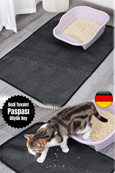 Munico Kedi Tuvalet Önü İçin Büyük Boy Elekli Kumu Paspası – 60 x 43 cm Kayma...
