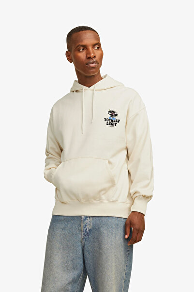 Jack & Jones Jorsalon Men's White Sweatshirt - AntiqueWhite 12263640