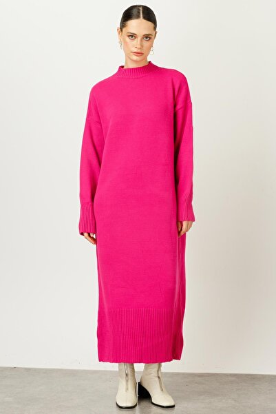 Hooopstore ANVELOP TRİKO ELBİSE - FUŞYA