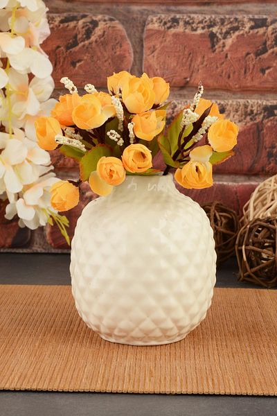 ANGDESİGN Angdesign Selen Cream Ceramic Vase