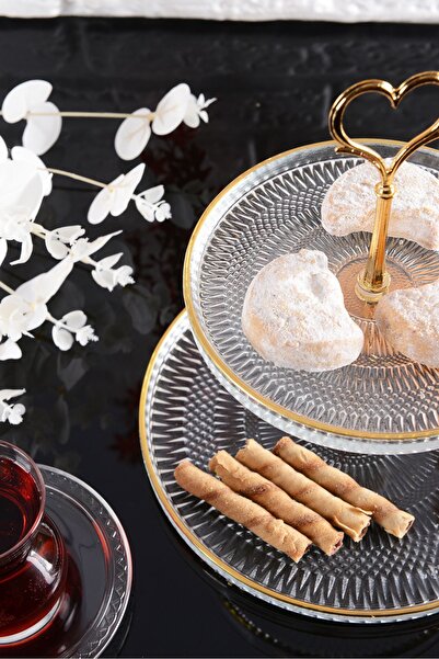 ANGDESİGN Angdesign Marseille Glass Layered Cookie Holder-transparent/with Gold Gilt Edge