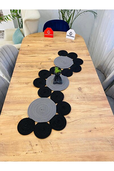 JÜTEX HOME Iută, paie, față de masă decorativă, model Păpădie Runner 30x100 C...