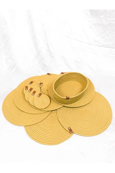 JÜTEX HOME طقم كوب وخبز من 13 قطعة من الجوت ذو مظهر أمريكي