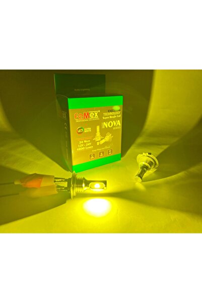 FEMEX MOTOSİKLET H4 3 FİŞLİ FAR AMPÜLÜ SARI UZUN KISA