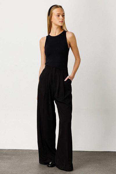 Hooopstore PLEATED PALACE PANT - BLACK