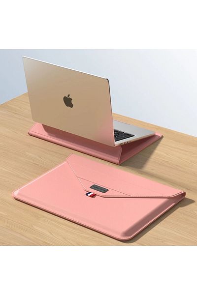 TEKNETSTORE حقيبة حمل بتصميم جلدي متوافق مع MacBook Air مقاس 13.6 بوصة M2-M3 Chip 2022/2024 A2681 A3113 مع حامل
