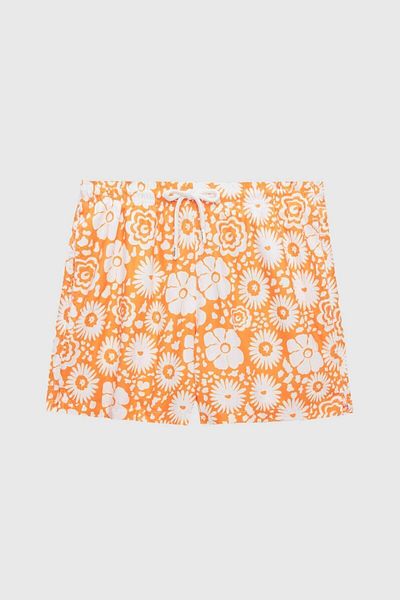 D'S Damat 85x150 Cm Orange Microfiber Beach Towel and Shorts Swimsuit Set