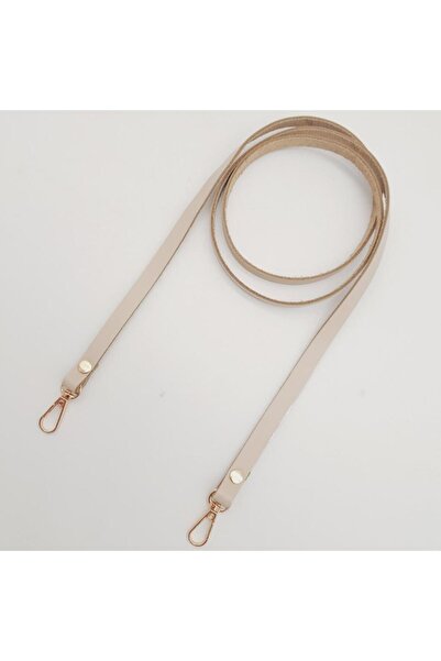 angel çanta aksesuar Angel Beige Spaghetti Model Leather Bag - Light Gold Metal Accessory