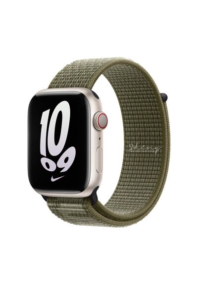 Shinytech Spor Kordon Yeşil Se/3/4/5/6/7/8/9 38,40,41mm W10 42mm Uyumlu
