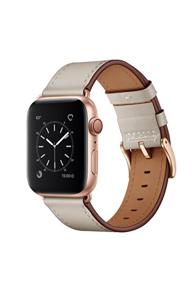 Shinytech Apple Watch Hakiki Gerçek Deri Kordon Se/3/4/5/6/7/8/9 42,44,45,49m...