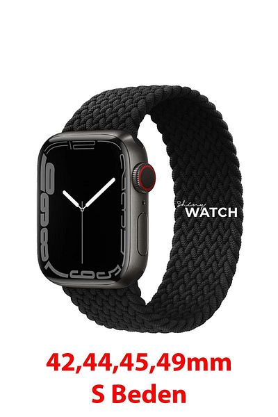 ShinyTECH حزام شبكي لساعة أبل باللون الأسود - مقاس W10 42 مم، 44 مم، 45 مم، 49 مم S