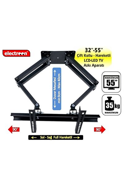 electroon 127ekran Lcd-led Tv Askı Aparatı Çift Kollu Hareketli
