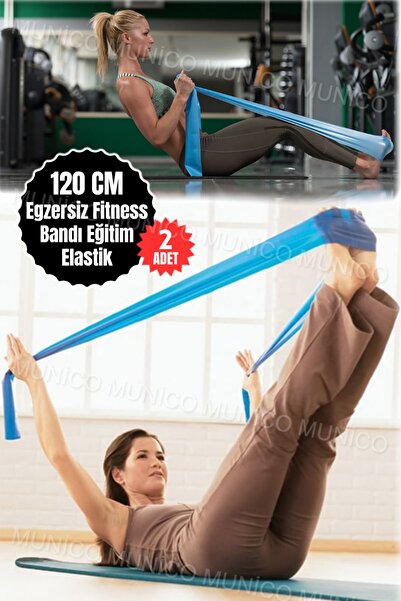Munico 2 Adet Kauçuk Egzersiz Bandı - Fitness, Pilates ve Yoga İçin Esneme Es...