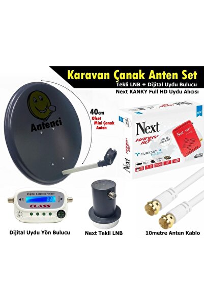 Antenci 40cm Karavan Çanak Anten Seti Next Hd Uydu Alıcısı Dijital Uydu Bulucu