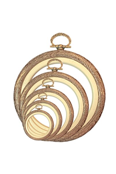 Nurge Ahşap Görünümlü Plastik Yuvarlak Pano Kasnak No: 1,2 3, 4, 5 ( 5 Adet Gönderilir)