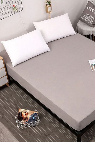 LADYNİL 180x200 Διπλό Oversize Ελαστικό Βαμβακερό Χτενό Σεντόνι Κρεβάτι 100% Βαμβάκι Μπεζ