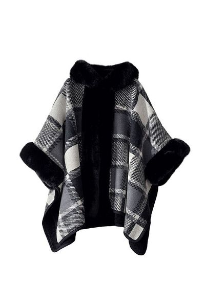Liu Jo Beige Fur Embellished Knitted Poncho - 2f4027t0300-22222