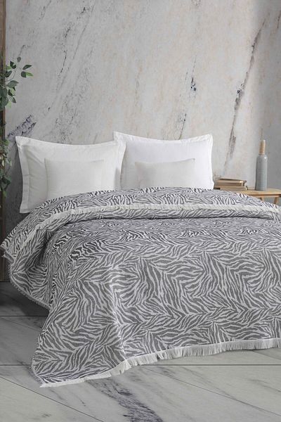 LADYNİL ZEBRA 210x240 DOUBLE BED COVER BLACK
