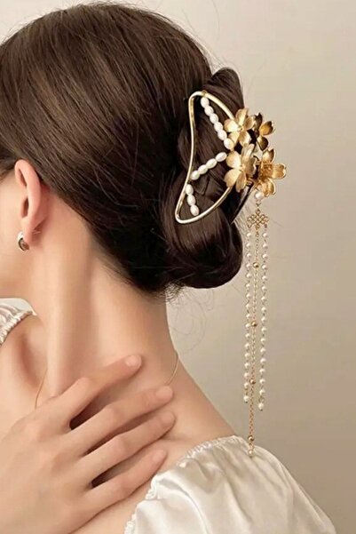 PETEK AKSESUAR Метална висулка с перли и цвете, закопчалка Мандал