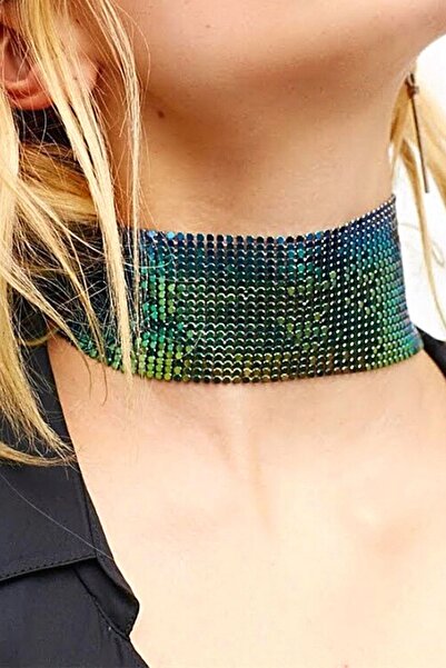 PETEK AKSESUAR Tasma Model Zırh Metal Kolye Multicolor