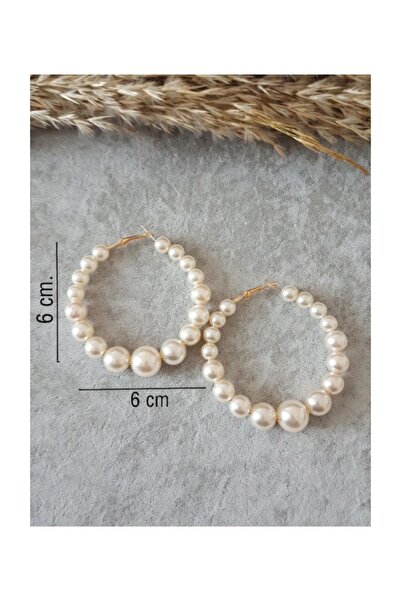 PETEK AKSESUAR Incili Halka Küpe