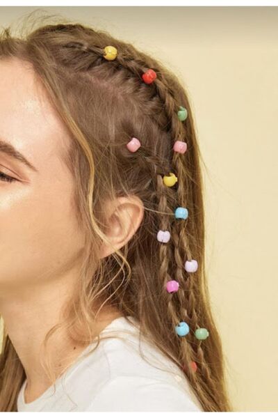 PETEK AKSESUAR 20 Adet Rainbow Renkli Saç Boncuğu