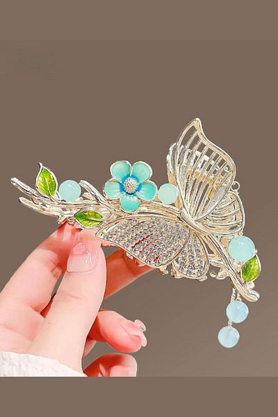 PETEK AKSESUAR FLOWER LEAF BRANCH STONE METAL LATCH BUCKLE