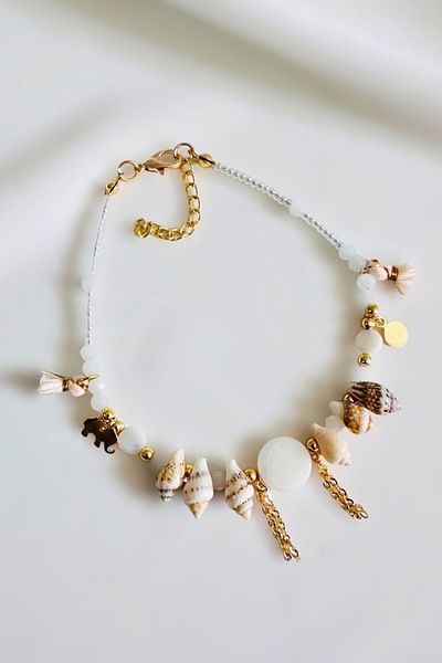 PETEK AKSESUAR Sea Shell Mother of Pearl Elephant Mussel Anklet