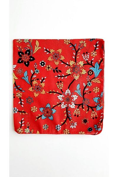 PETEK AKSESUAR Red Ethnic Patterned Bandana