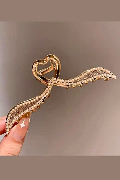 PETEK AKSESUAR Închizătoare de zăvor METAL CU PIATRA INIMĂ CU PERLE