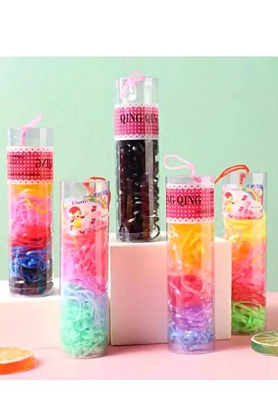 PETEK AKSESUAR 5 Boxes of Mixed Color Hair Braiding Elastics