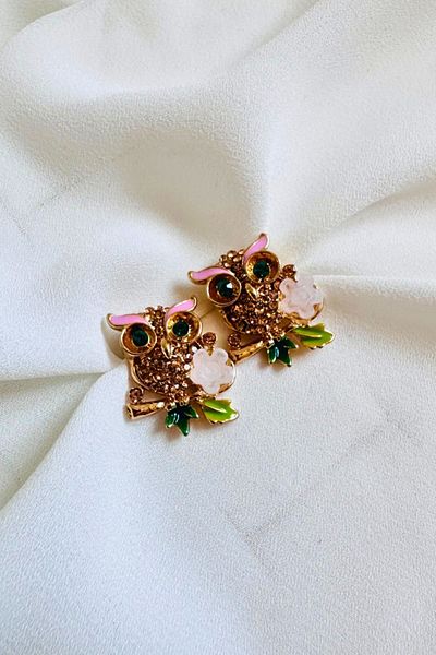 PETEK AKSESUAR Owl Colorful Earrings