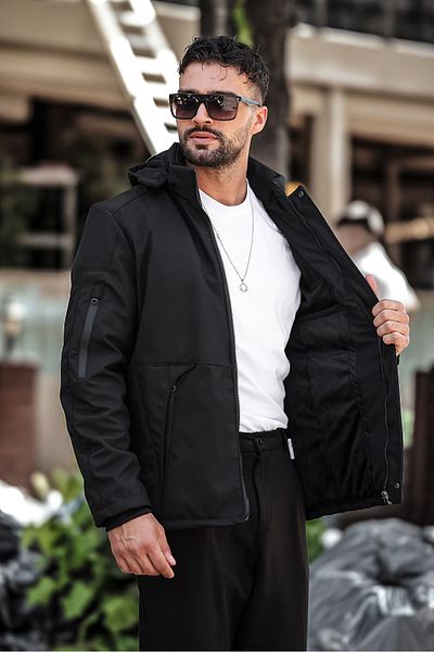 gm giyimarket Ανδρικό παλτό εξωτερικού χώρου Softshell - Νερό, Κρύο, Αντιανεμικό, Γεμισμένο με ίνες