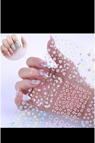 EMKSHOP Çiçekli  Tırnak Stickerları (5 SAYFA)