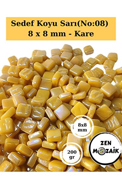 Zen Mozaik Sanatsal Mozaik Çalışmalarınız için 8x8 mm - Kare Cam Mozaik Taşı ...