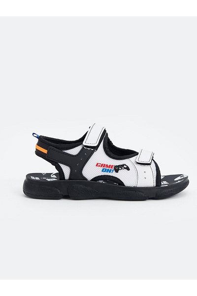 LC Waikiki Σανδάλια για αγόρια - Λευκή στάμπα, Velcro, LCW STEPS