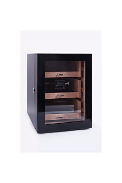 COHİBA 2025 Model Üç Çekmeceli Humidor - Siyah Lake