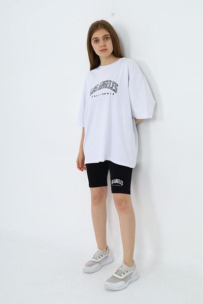 Asortik Kids Σετ φόρμας 100% βαμβακερό με μονόχρωμο κοντό κολάν για κορίτσι