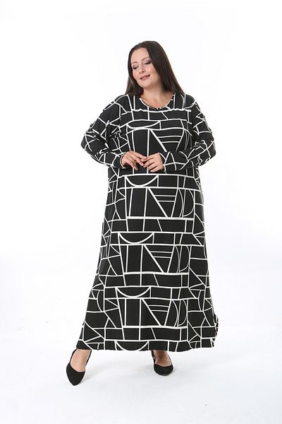 XL Modam Υφασμα Κασμίρ Plus Size - Φόρεμα Lycra