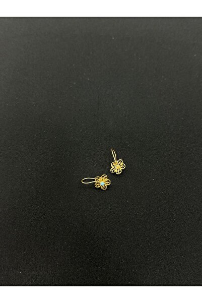 ahes kuyumculuk 14 Ayar Altın Telkari Menekşe Modeli El İşçilği Küpe