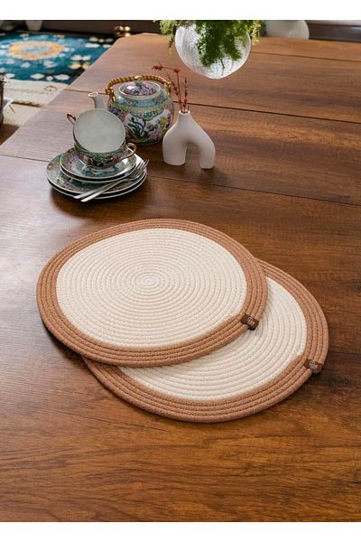 HomeTurko Πλάκα 2 τεμαχίων Nordic Jute - Διακόσμηση τοίχου και ψάθινο αξεσουάρ