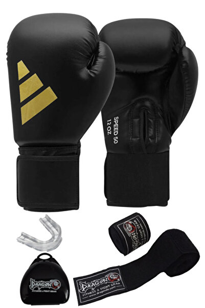 adidas ADISBG50 Speed50 adidas Boks Eldiveni Kick boks Muay Thai Boks Eldiveni, Bandaj ve Dislik 3’lü Set