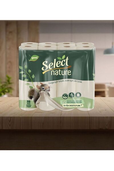 mitolife Select Nature Doğal Ve Organik Kahverengi Tuvalet Kağıdı 32 Rulo 2 Katlı