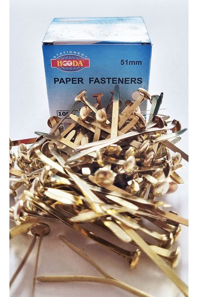 Modellino 51mm Tongs Fastener - 100 Pieces Hooda Paper Fasteners