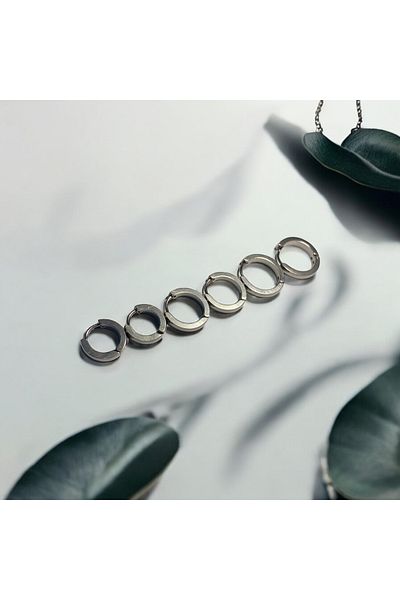 YERZKA 3-Piece Hoop Silver Colored Stainless Steel Earrings Set
