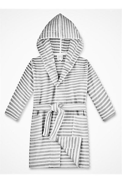 PIRILTI COLLECTION Children's Bathrobe Hooded Striped (6-9 Years Old)
