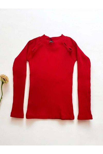 Cuties Girl's Corduroy Blouse - Half Turtleneck Detail