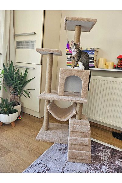 pethomealpi Luxury Cat Scratching House and Play Platform - with Hammock and Nest