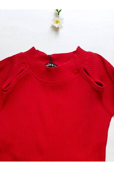 Cuties Girl's Corduroy Blouse - Half Turtleneck Detail
